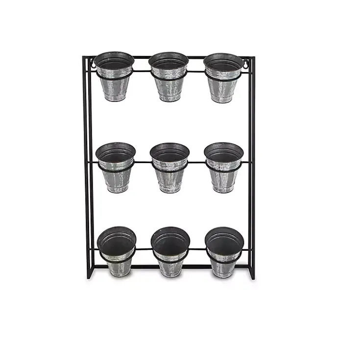 Kirklands Home Galvanized Wall Holder Planter Silver