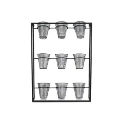 Kirklands Home Galvanized Wall Holder Planter Silver