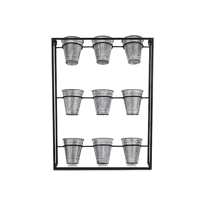 Kirklands Home Galvanized Wall Holder Planter Silver