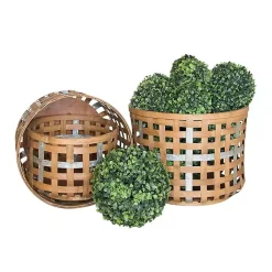 Outlet Kirklands Home Galvanized Woven Wicker Baskets, Set of 3
