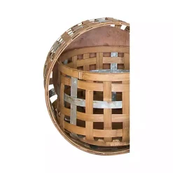 Outlet Kirklands Home Galvanized Woven Wicker Baskets, Set of 3