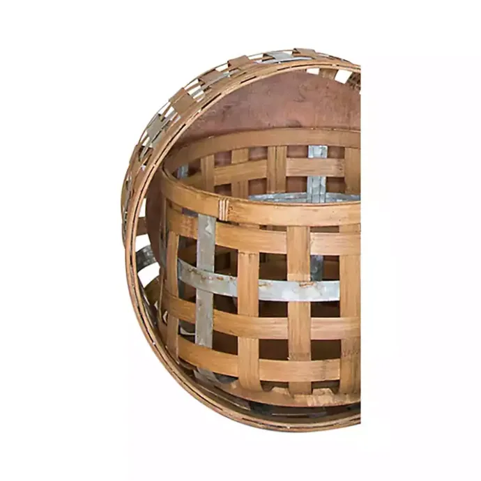 Outlet Kirklands Home Galvanized Woven Wicker Baskets, Set of 3