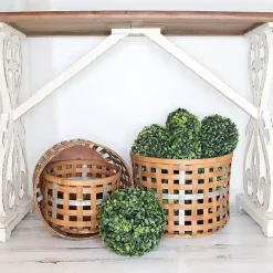 Outlet Kirklands Home Galvanized Woven Wicker Baskets, Set of 3