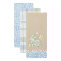 Discount Kirklands Home Garden Bunny Kitchen Towels, Set of 3