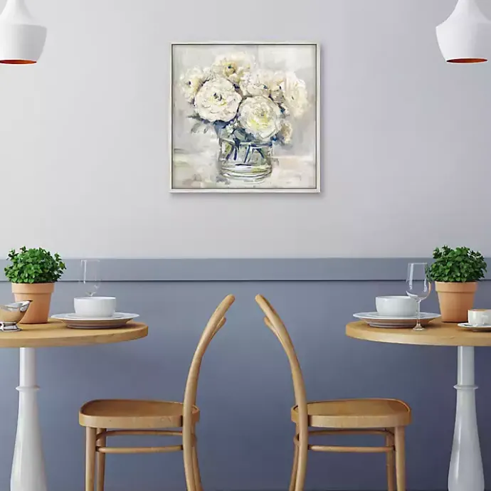 Discount Kirklands Home Garden Collections II Framed Canvas Art Print White