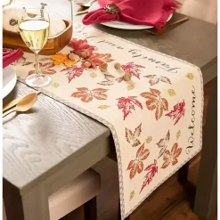 Outlet Kirklands Home Gather Together Fall Leaves Table Runner, 108 in.