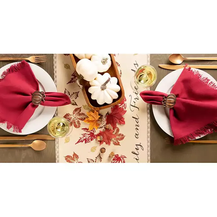 Outlet Kirklands Home Gather Together Fall Leaves Table Runner, 108 in.