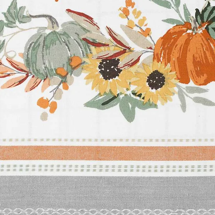 Sale Kirklands Home Gather with Pumpkin Harvest Table Runner White