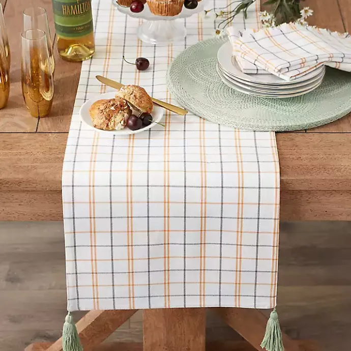 Sale Kirklands Home Gather with Pumpkin Harvest Table Runner White