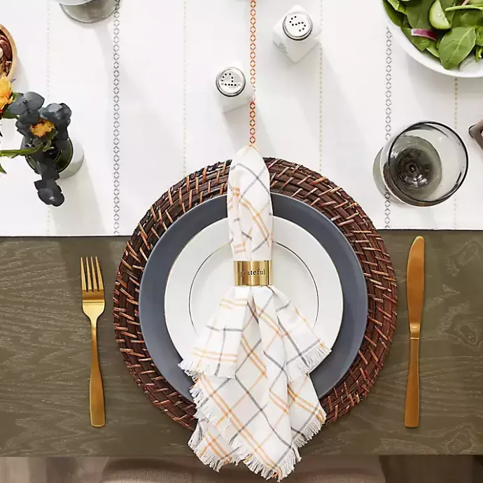 Sale Kirklands Home Gather with Pumpkin Harvest Table Runner White