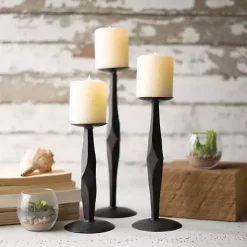 New Kirklands Home Geometric Diamond Candle Holders, Set of 3 Brown