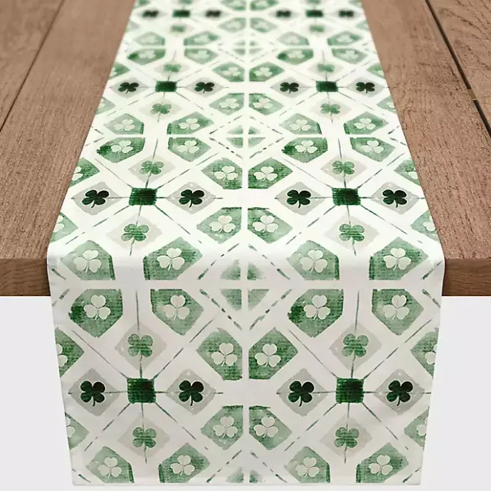 New Kirklands Home Geometric Shamrock Table Runner, 72 in.
