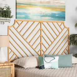 Sale Kirklands Home Geometric Weave Rat Queen Headboard Tan