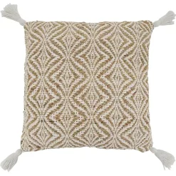 Best Kirklands Home Geometric Woven Jute Tassel Throw Pillow