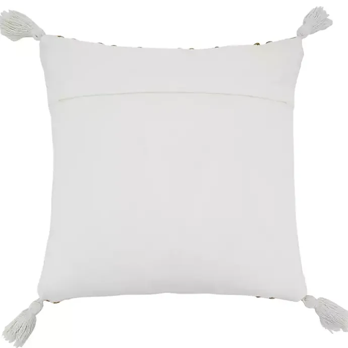 Best Kirklands Home Geometric Woven Jute Tassel Throw Pillow