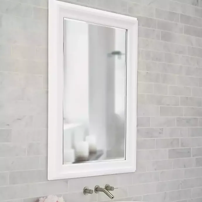 Sale Kirklands Home George Ridged Rectangular Wall Mirror White