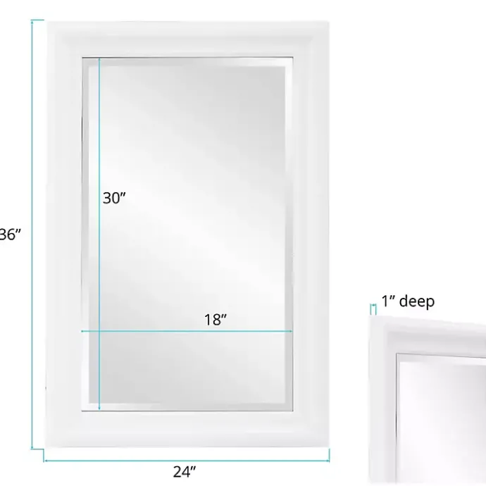 Sale Kirklands Home George Ridged Rectangular Wall Mirror White