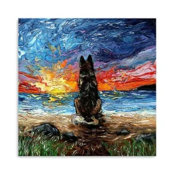 Discount Kirklands Home German Shepherd Beach Days Canvas Art Print Multi