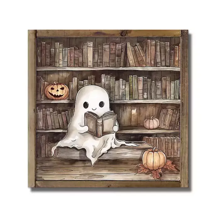 Kirklands Home Ghost at the Library Framed Halloween Wall Plaque