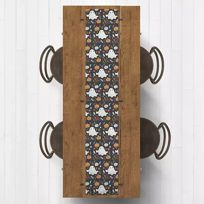 Kirklands Home Ghosts and Pumpkins Halloween Table Runner, 90 in.