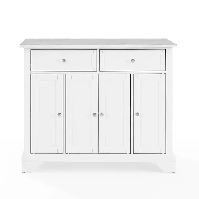 New Kirklands Home Gia All Marble Kitchen Island White