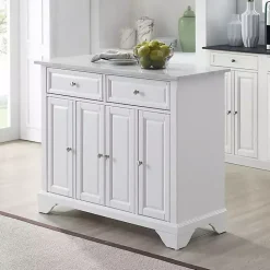 New Kirklands Home Gia All Marble Kitchen Island White
