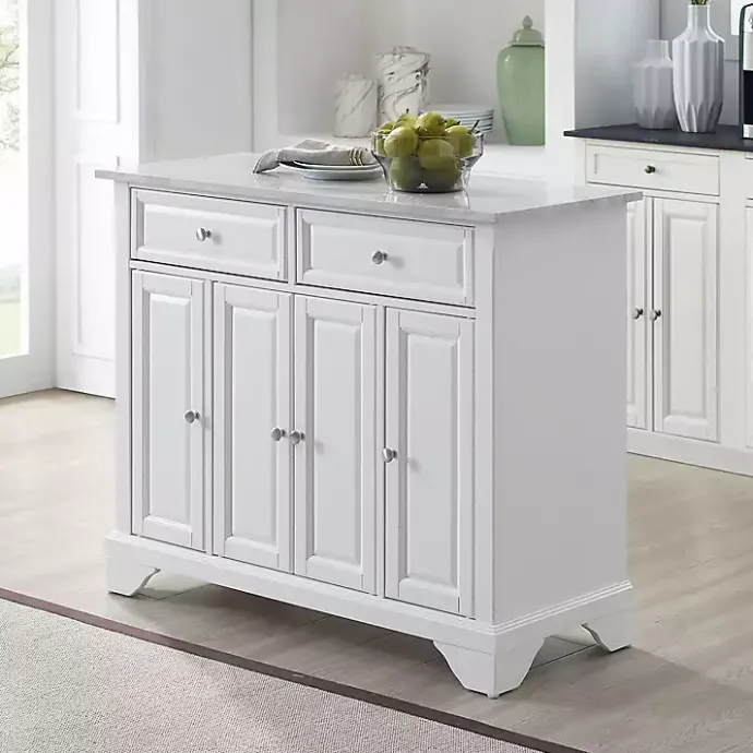 New Kirklands Home Gia All Marble Kitchen Island White