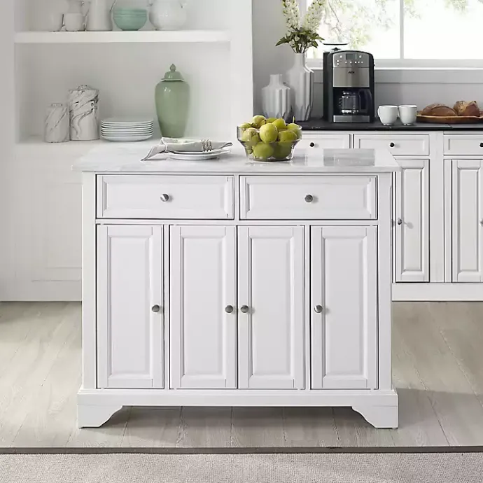 New Kirklands Home Gia All Marble Kitchen Island White