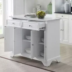 New Kirklands Home Gia All Marble Kitchen Island White