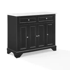 Discount Kirklands Home Gia Black and White Marble Kitchen Island