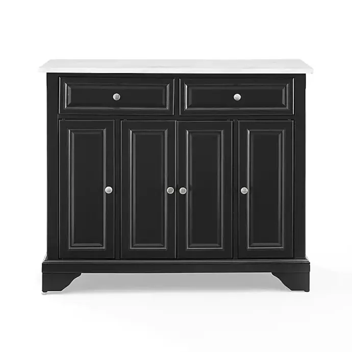 Discount Kirklands Home Gia Black and White Marble Kitchen Island