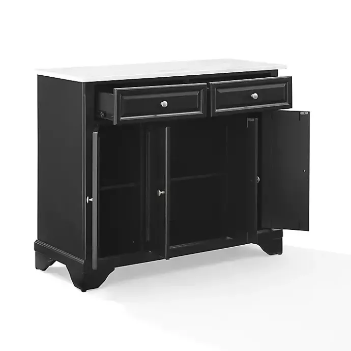 Discount Kirklands Home Gia Black and White Marble Kitchen Island