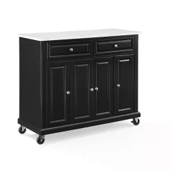 Discount Kirklands Home Gia Black and White Marble Kitchen Island