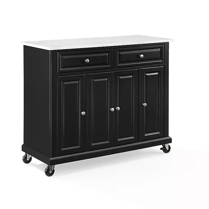 Discount Kirklands Home Gia Black and White Marble Kitchen Island