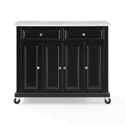 Discount Kirklands Home Gia Black and White Marble Kitchen Island