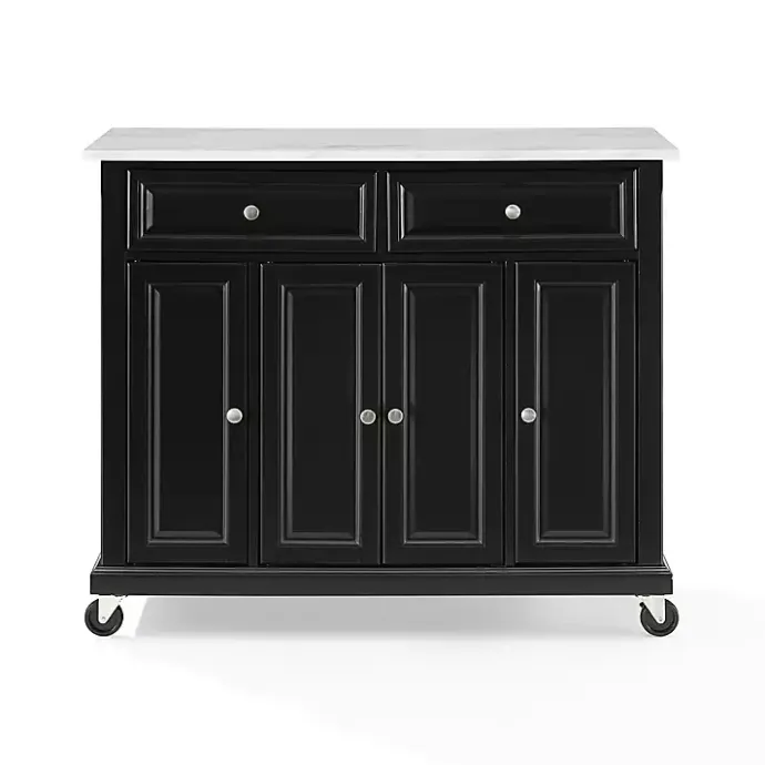 Discount Kirklands Home Gia Black and White Marble Kitchen Island