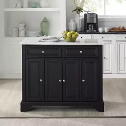 Discount Kirklands Home Gia Black and White Marble Kitchen Island