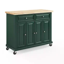 Hot Kirklands Home Gia Forest Green Wood Kitchen Island