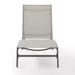 Kirklands Home Gibson Gray Mesh Outdoor Loungers, Set of 2