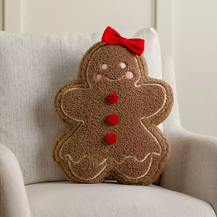 Discount Kirklands Home Gingerbread Girl Pillow Brown