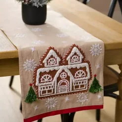 Sale Kirklands Home Gingerbread House Christmas Table Runner, 108 in.