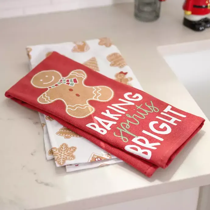 Hot Kirklands Home Gingerbread Kitchen Towels, Set of 2