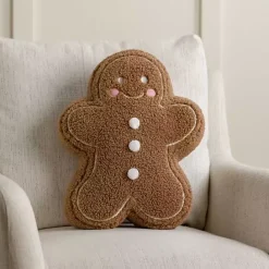 Clearance Kirklands Home Gingerbread Man Pillow Brown