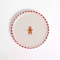 Hot Kirklands Home Gingerbread Striped Rim Salad Plate
