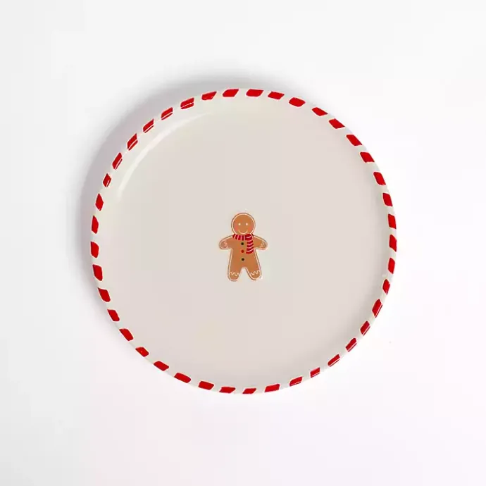 Hot Kirklands Home Gingerbread Striped Rim Salad Plate