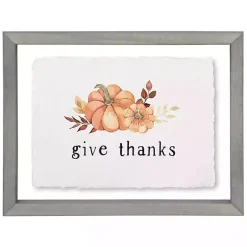 Sale Kirklands Home Give Thanks Pumpkins Framed Wall Plaque
