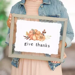 Sale Kirklands Home Give Thanks Pumpkins Framed Wall Plaque