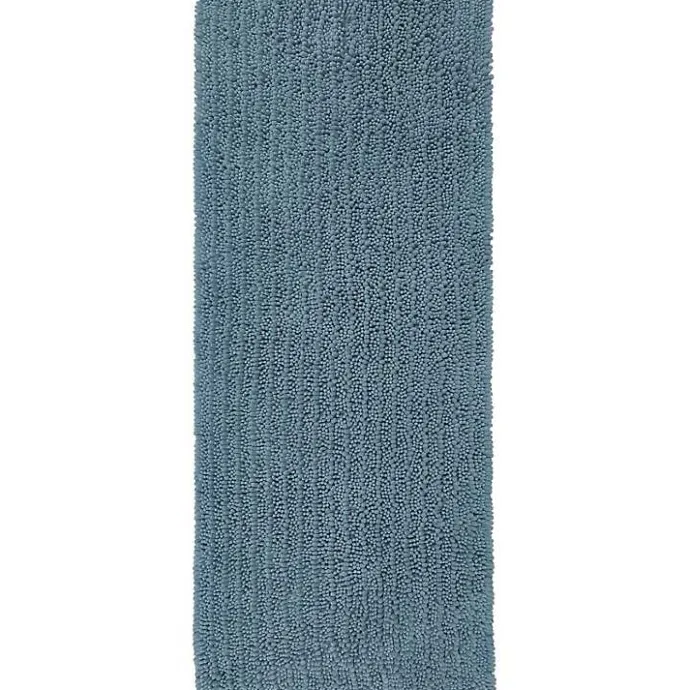 Best Kirklands Home Glacier Lofty Pile Chenille Bath Mat, 45 in. Blue