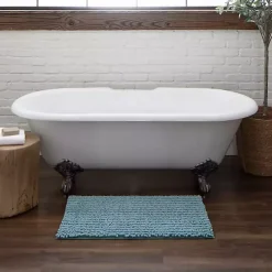 Best Kirklands Home Glacier Lofty Pile Chenille Bath Mat, 45 in. Blue