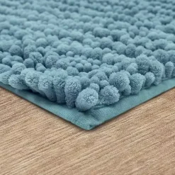 Best Kirklands Home Glacier Lofty Pile Chenille Bath Mat, 45 in. Blue